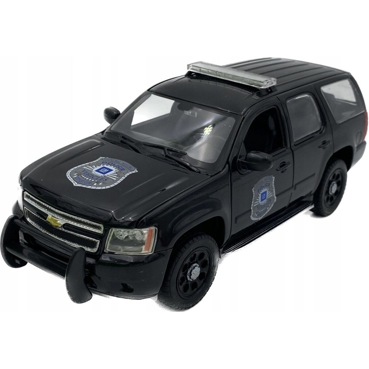 Chevrolet Tahoe Rendőrautó USA, Welly, 1:24 méretarány, fekete, 20x9x6.5cm