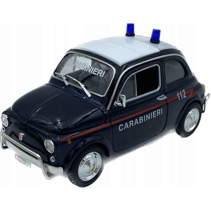 Welly autómodell, Fiat 500 Carabinieri, műanyag, 1:24