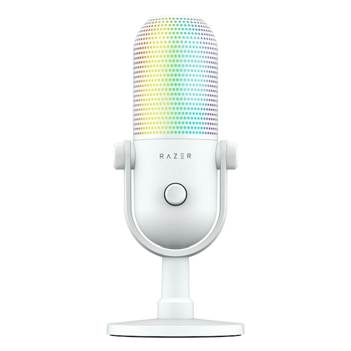Микрофон Razer Seiren V3 Chroma RGB USB, Честота на реакция 20 Hz -20000 Hz, Чувствителност 34 Db, Бял