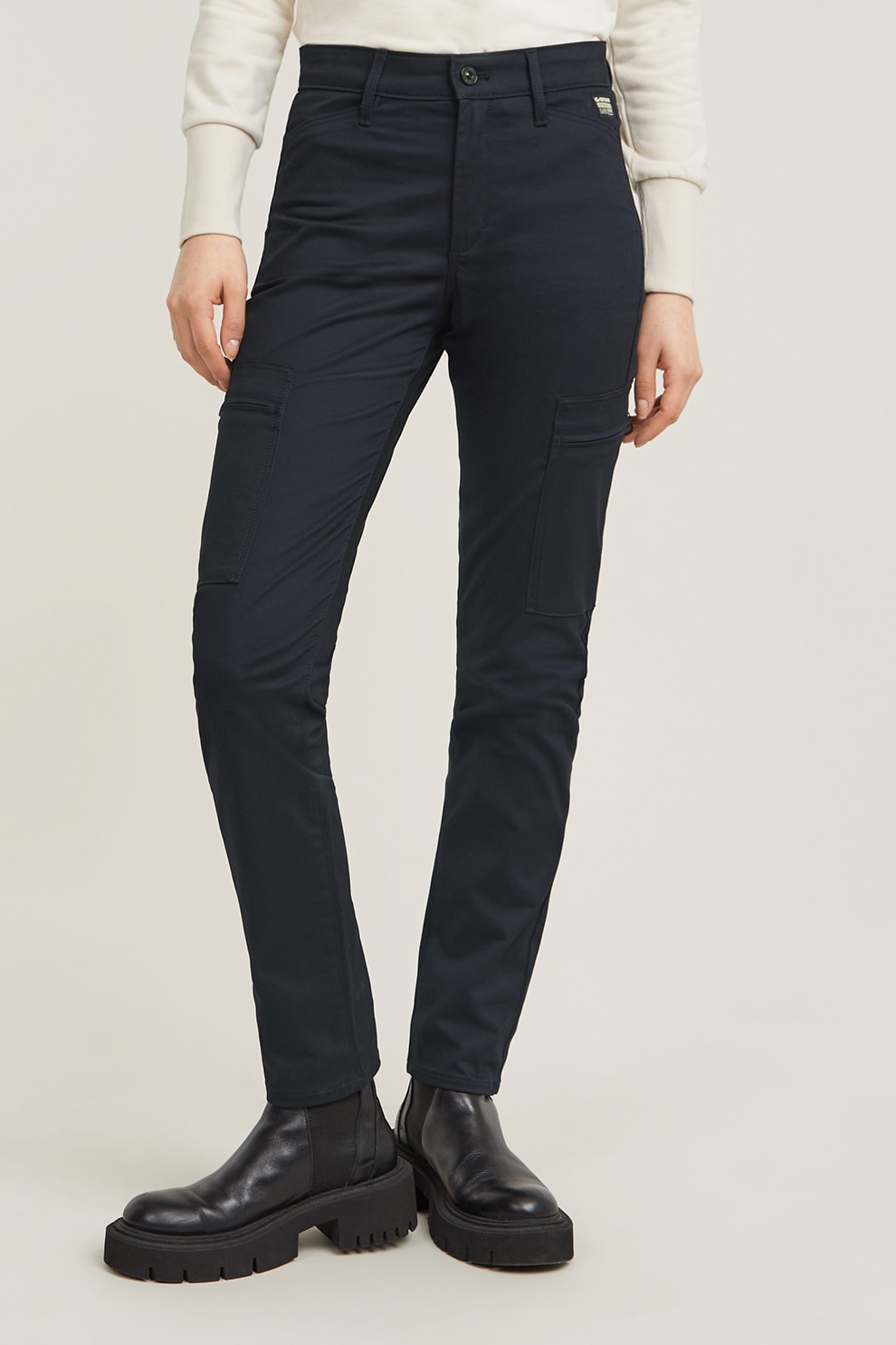 G-STAR, Pantaloni cargo skinny, Albastru ultramarin, W27-L32