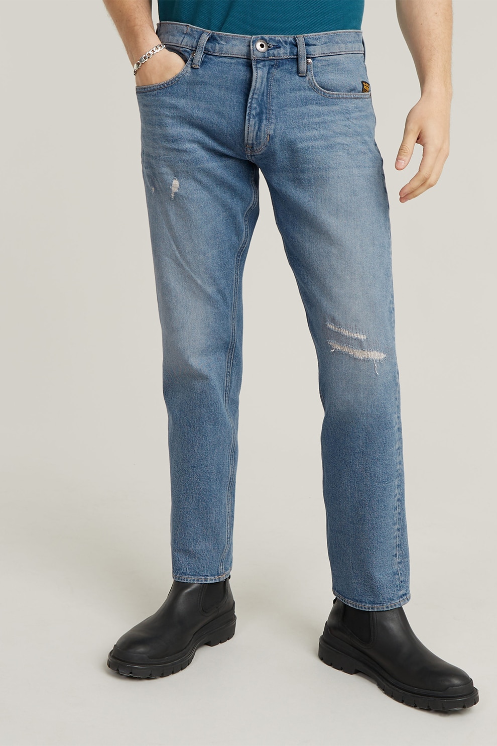 G-STAR, Blugi cu croiala dreapta Mosa, Albastru deschis, W32-L32