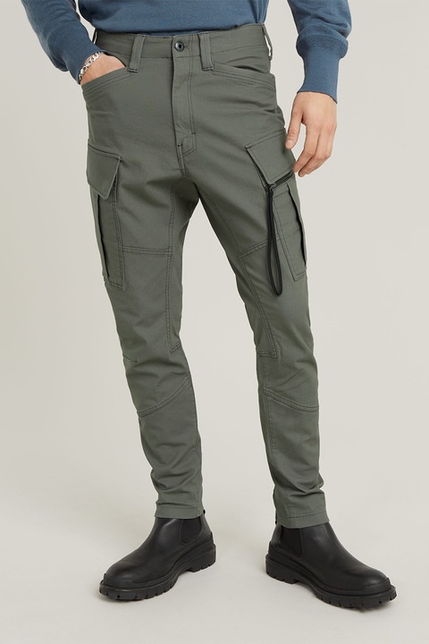 G-STAR, Скосен панталон със средновисока талия, Папратово зелено