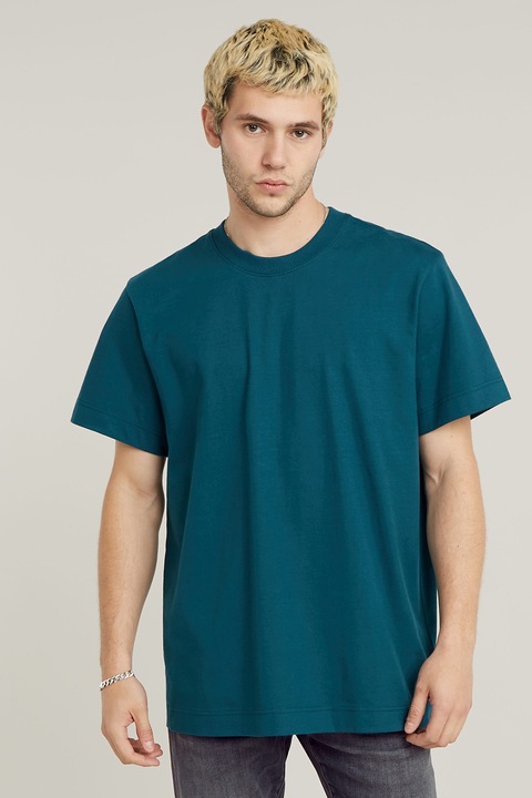 G-STAR, Тениска Essential от органичен памук, Петролно синьо