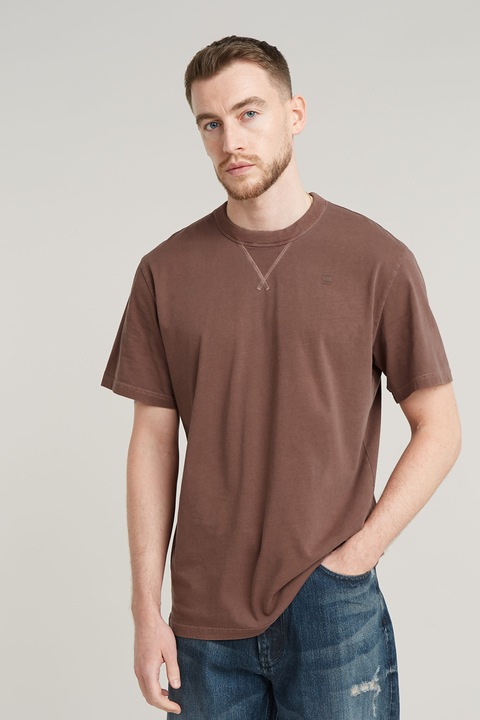 G-STAR, Тениска Nifous от органичен памук, Тъмнокафяв