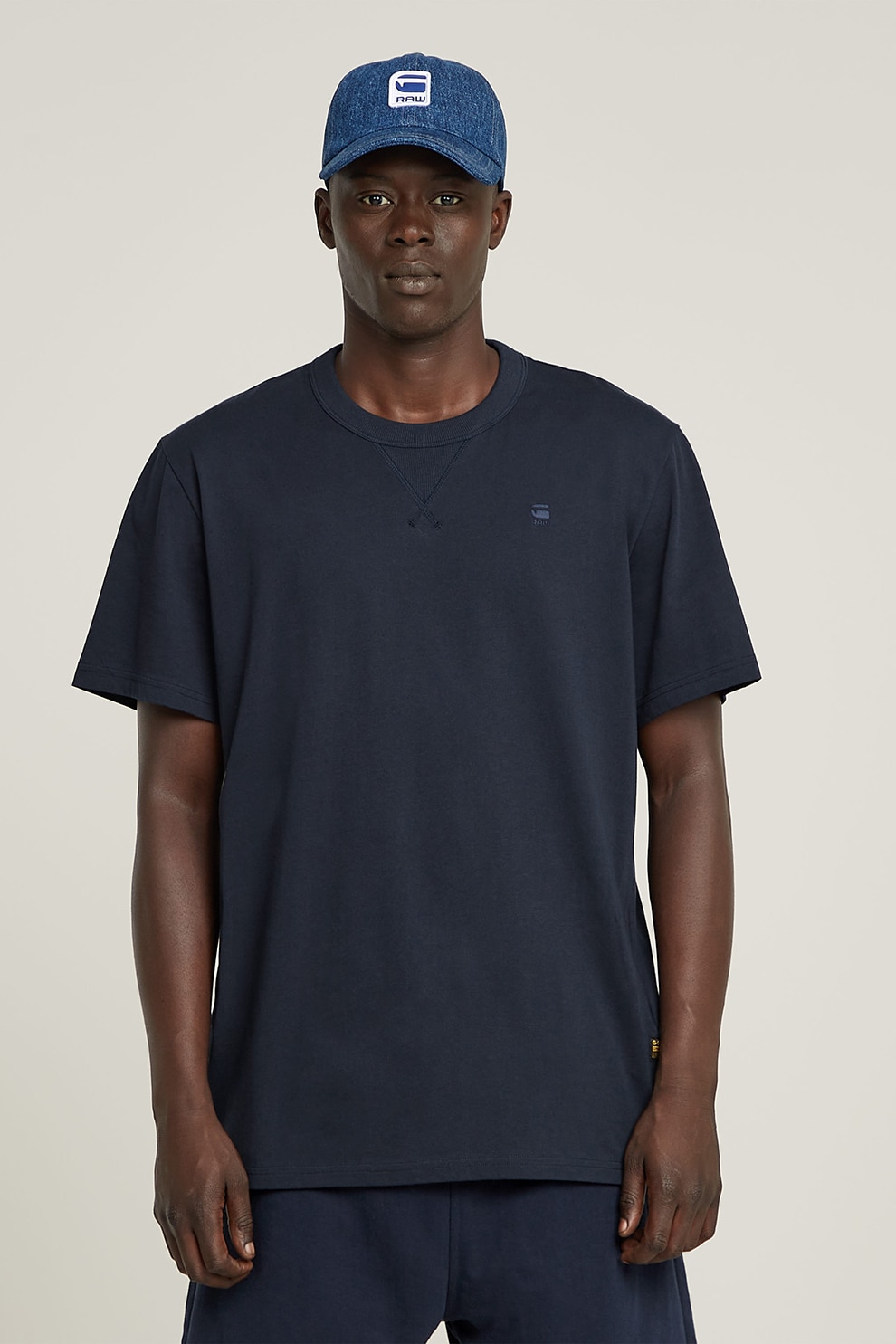 G-STAR, Tricou de bumbac organic Nifous, Indigo, L