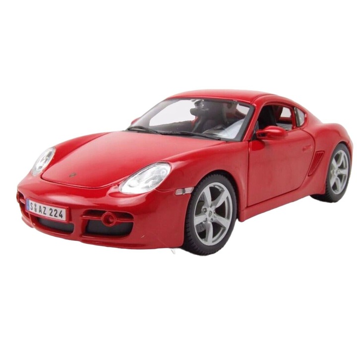 Gyűjthető kisautó, Maisto, Fém / Műanyag / Gumi, Porsche Cayman S modell, 1:18, Special Edition, Piros
