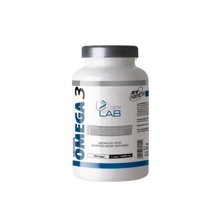 Supliment alimentar GENLAB ULTRA OMEGA 3, 72 capsule, Vitamina E si ulei de peste