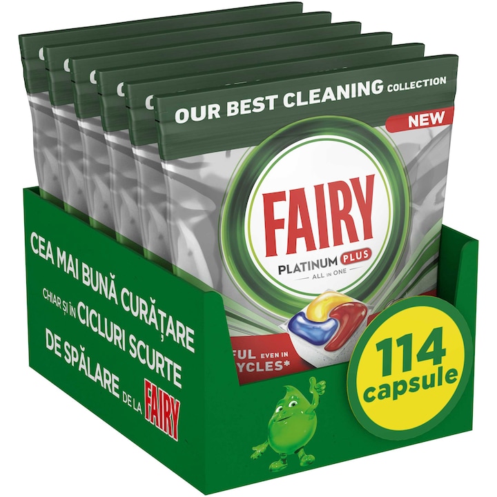 Капсули за съдомиялна Fairy Platinum Plus Anti-Dull, 114 измивания