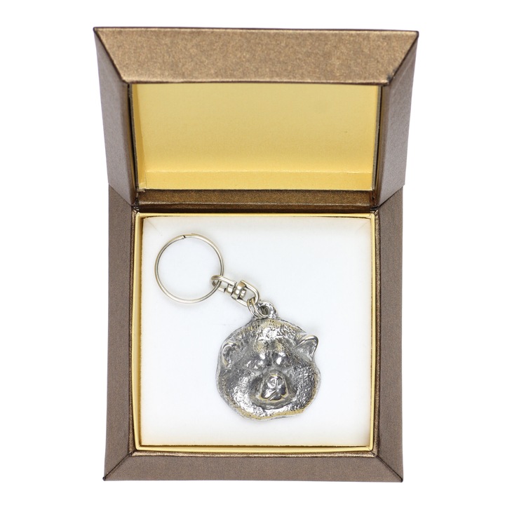 Art-Dog Akita Inu kulcstartó, ezüstözött