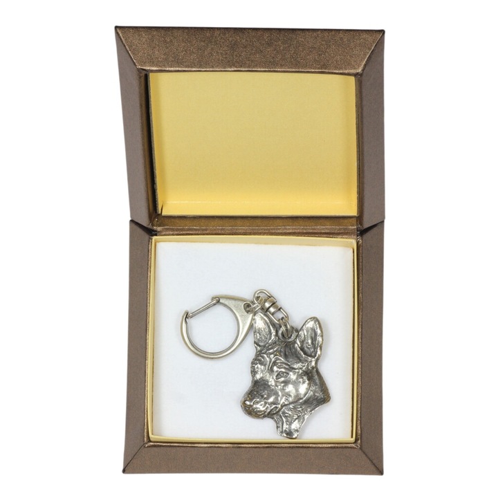 Basenji Art-Dog kulcstartó, ezüstözött