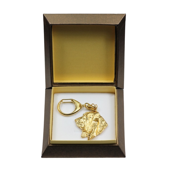 Breloc Art-Dog Basset Hound, placat cu aur