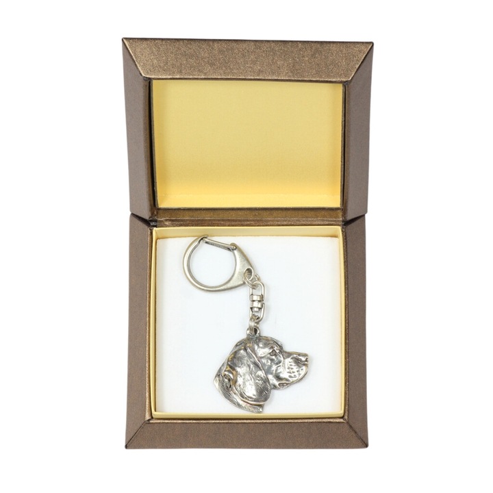 Art-Dog Beagle kulcstartó, ezüstözött