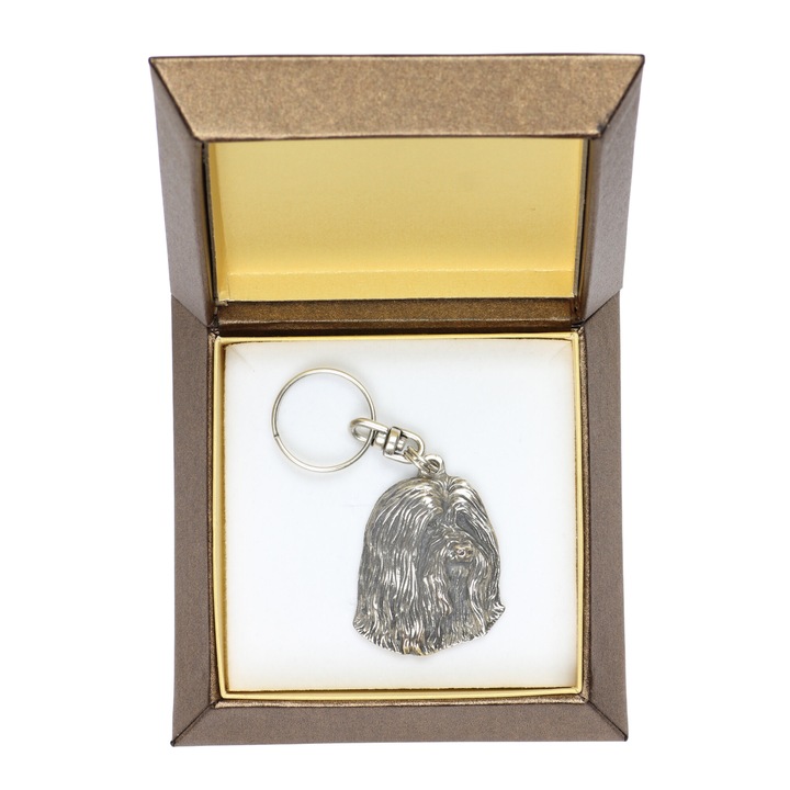 Kulcstartó szakállas collie, Art-Dog, ezüstözött ZnAl ötvözet