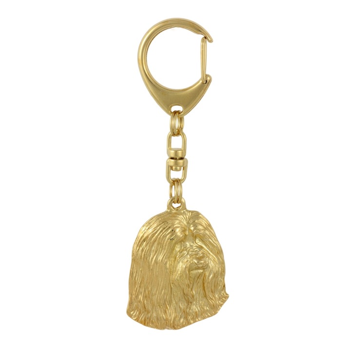 Breloc Art-Dog Bearded Collie, placat cu aur