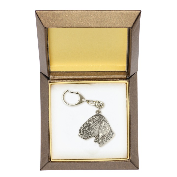 Art-Dog Bedlington Terrier kulcstartó, ezüstözött