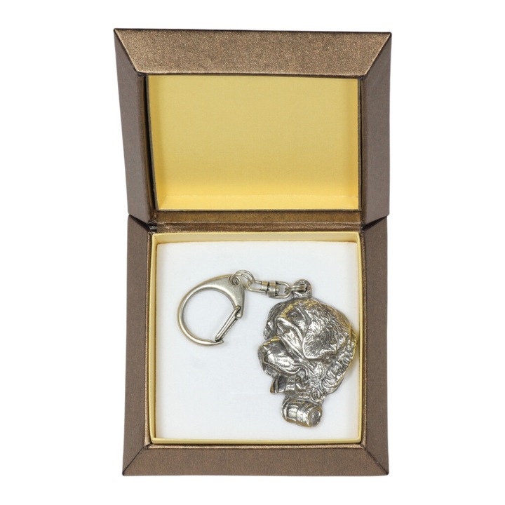 Art-Dog Szent Bernát kulcstartó, ezüstözött, díszdobozban