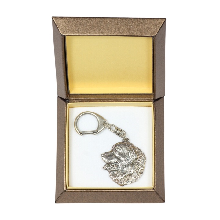 Art-Dog Berni hegyi kutya kulcstartó, ezüstözött