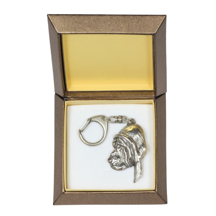 Art-Dog Bloodhound kulcstartó, ezüstözött, díszdobozban