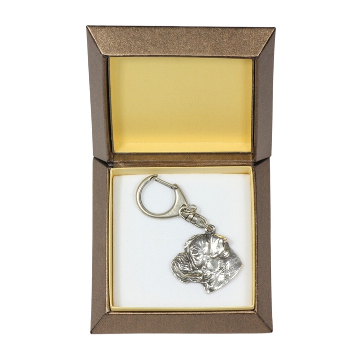 Art-Dog Boxer III kulcstartó, ezüst bevonattal