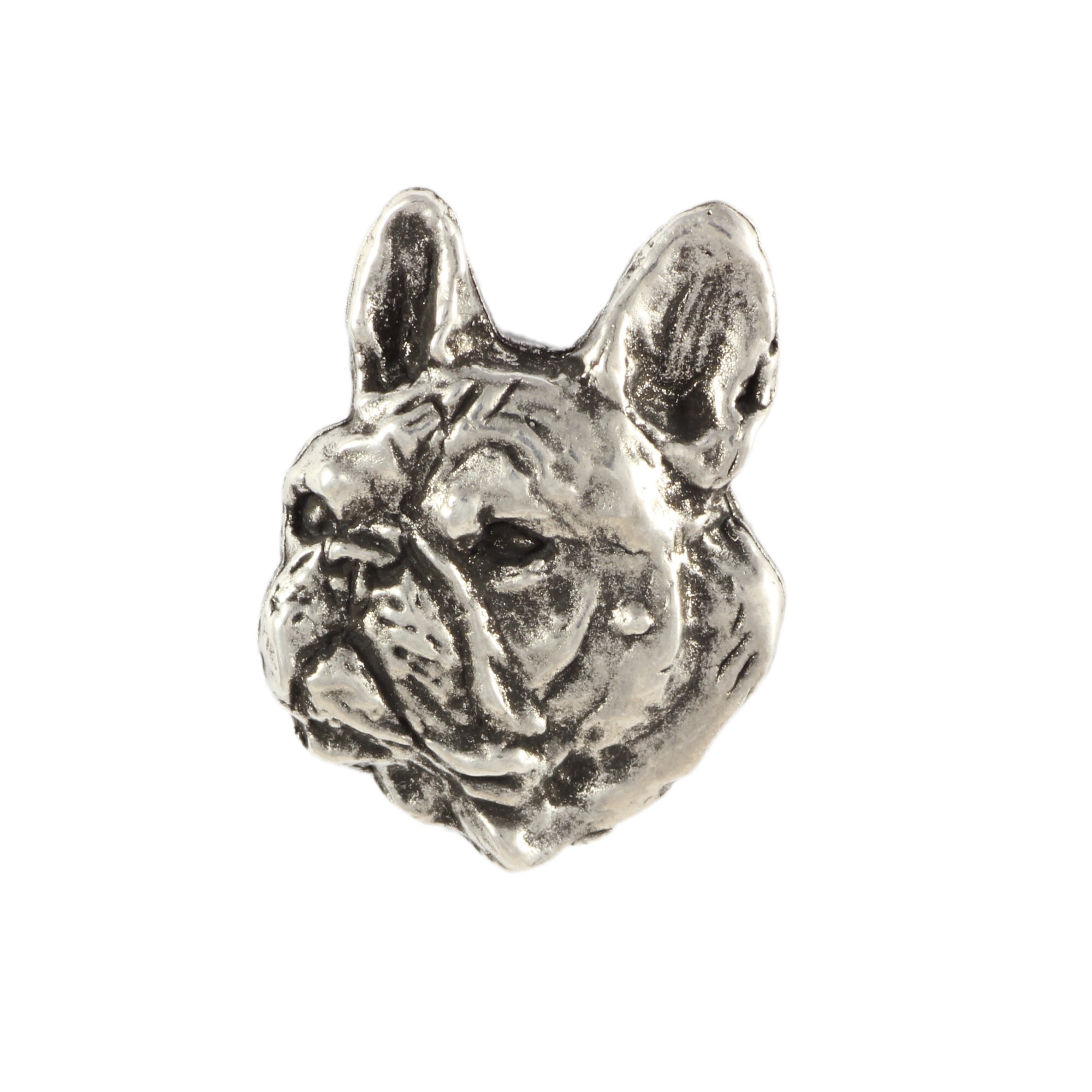 Brosa Bulldog francez II, Art-Dog, placata cu argint, pentru rever