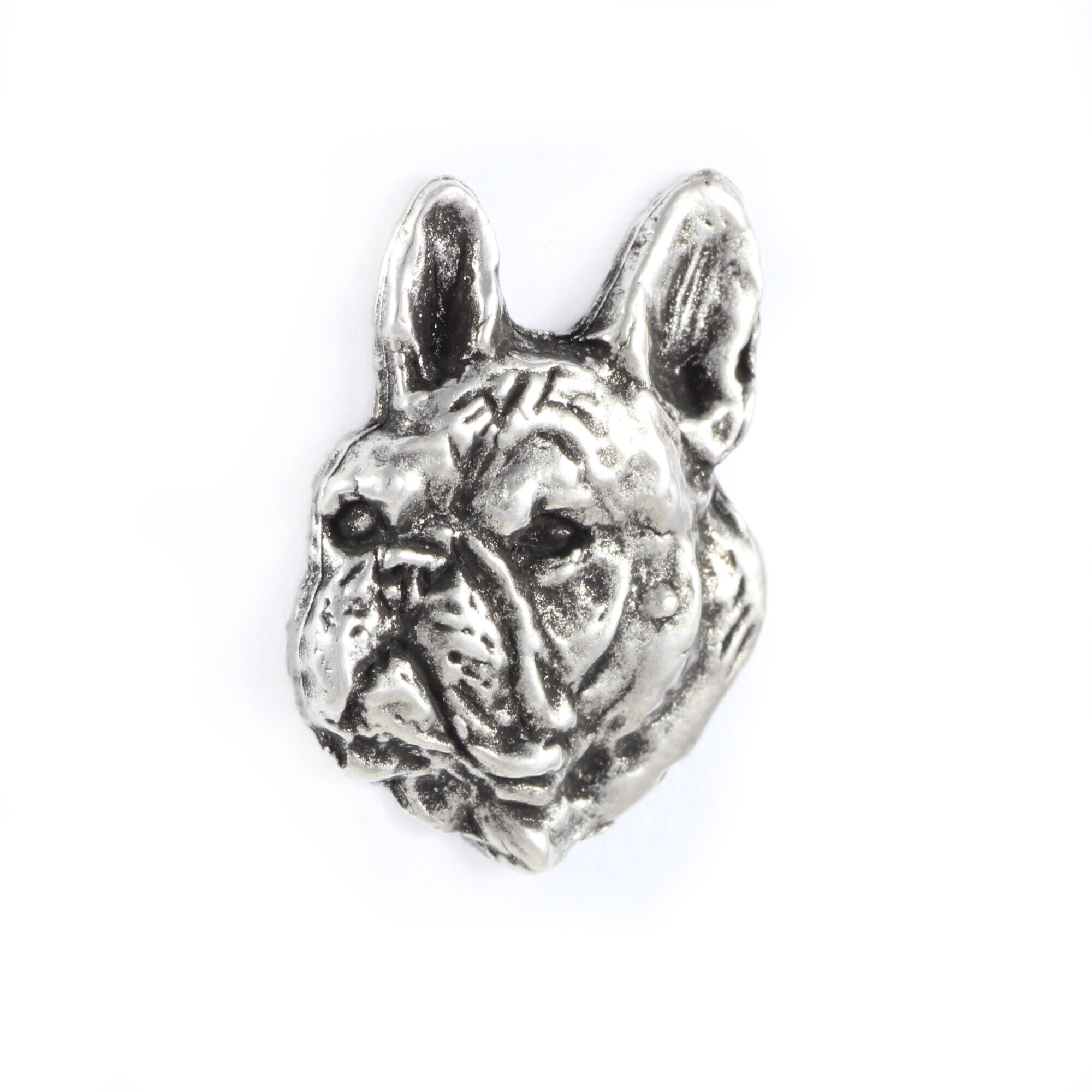 Brosa Bulldog francez II, Art-Dog, placata cu argint, pentru rever