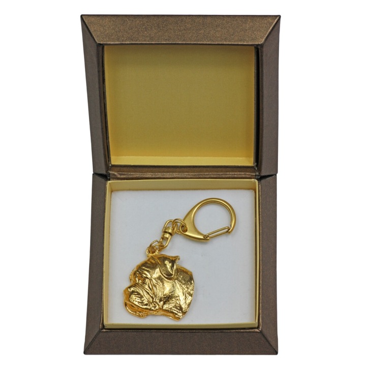 Breloc Bullmastiff, Art-Dog, placat cu aur