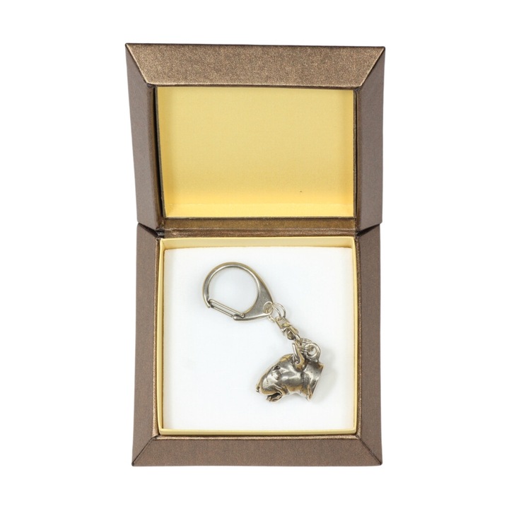 Art-Dog Bull Terrier kulcstartó, ezüstözött