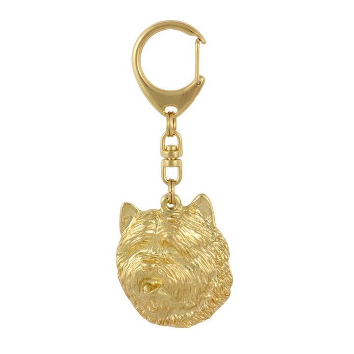 Breloc Art-Dog Cairn Terrier, aliaj, placat cu aur, decorativ, pentru geanta