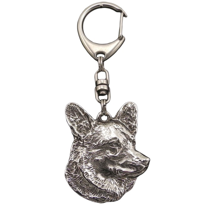Kulcstartó Art-Dog Cardigan Welsh Corgi, ötvözet, ezüstözött, táskára vagy hátizsákra