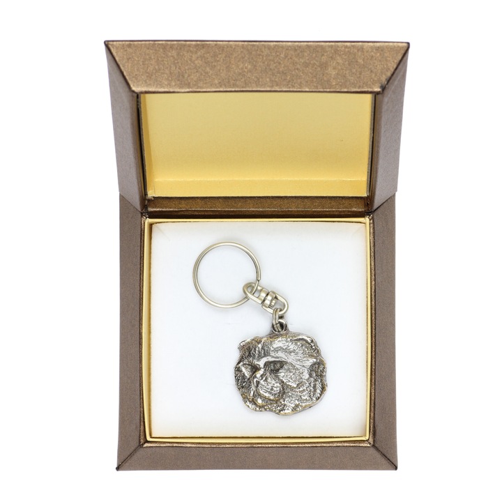 Art-Dog kulcstartó, macska, fém, kulcsra/táskára, ezüst