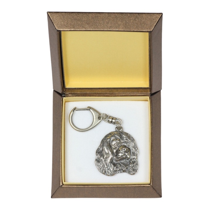 Art-Dog Cavalier King Charles spániel kulcstartó, ötvözet, ezüstözött
