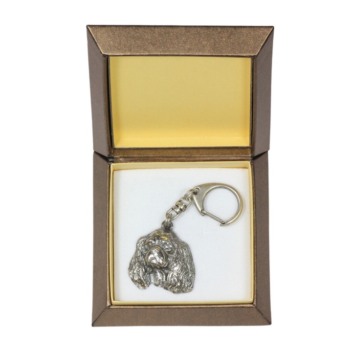 Art-Dog Cavalier King Charles spániel kulcstartó, ötvözet, ezüstözött