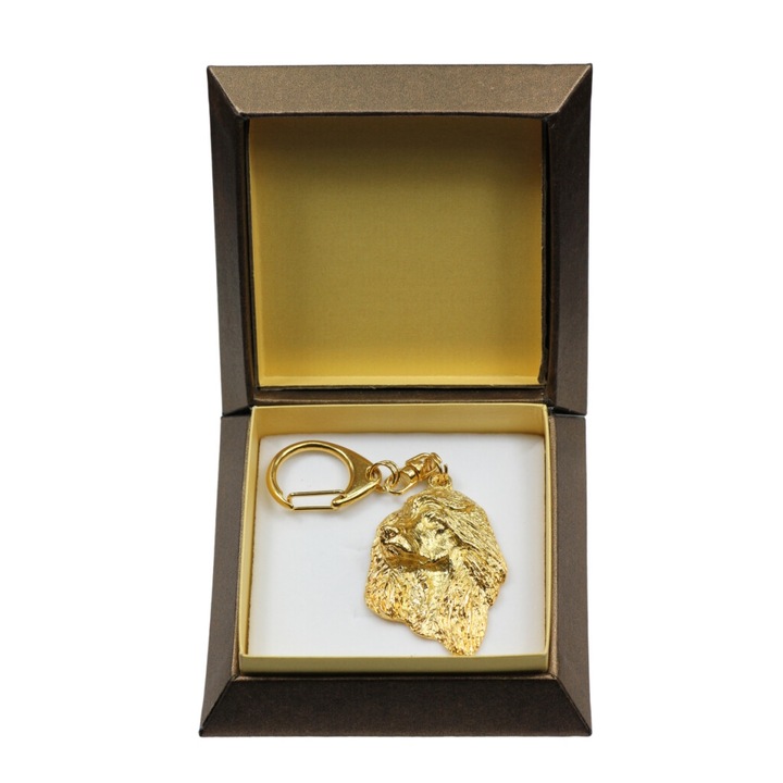 Art-Dog afgán agár kulcstartó, ötvözet, arany