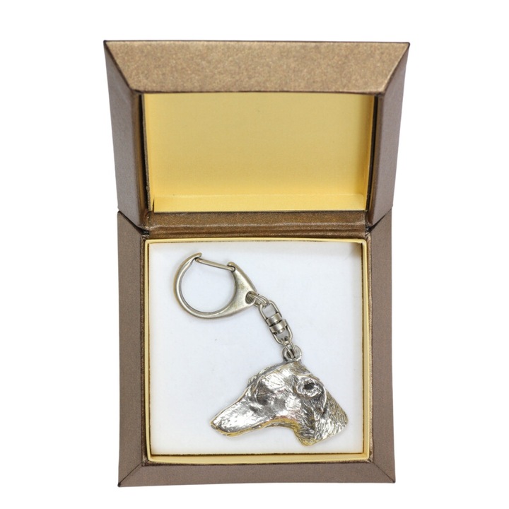 Azawakh kulcstartó, Art-Dog, ötvözet, ezüstözött