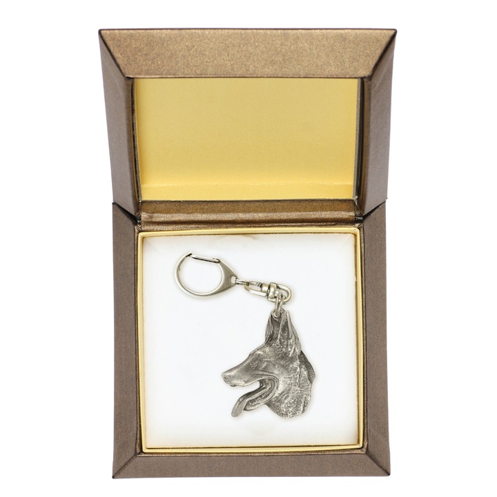 Art-Dog Azawakh kulcstartó, ötvözet, ezüstözött