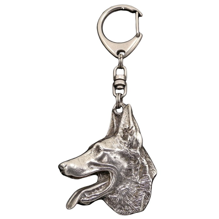 Art-Dog Azawakh kulcstartó, ötvözet, ezüstözött, táskára vagy hátizsákra