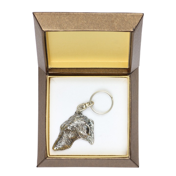 Art-Dog Deerhound kulcstartó, ötvözet, ezüstszínű