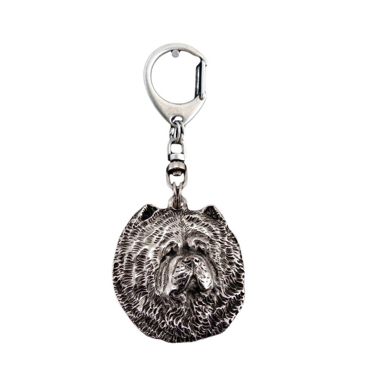 Art-Dog Chow Chow kulcstartó, ötvözet, ezüstözött, táskára vagy hátizsákra