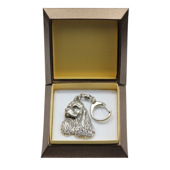 Breloc Art-Dog Clumber Spaniel, aliaj, placat cu argint