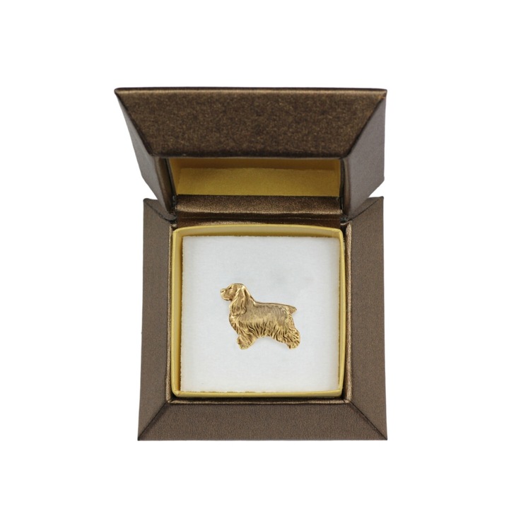 Brosa Cocker Spaniel Englez Art-Dog, aliaj, placata cu aur
