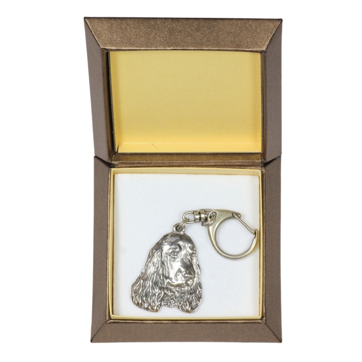 Angol Cocker Spaniel kulcstartó, Art-Dog, ötvözet, ezüstözött