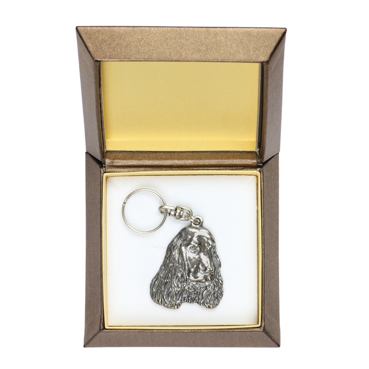 Angol Cocker Spániel Kulcstartó, Art-Dog, ötvözet, ezüstszínű