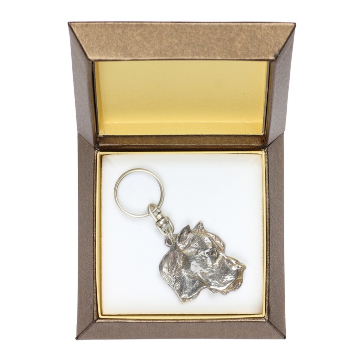 Breloc Art-Dog Dogo Argentino, aliaj, argintiu