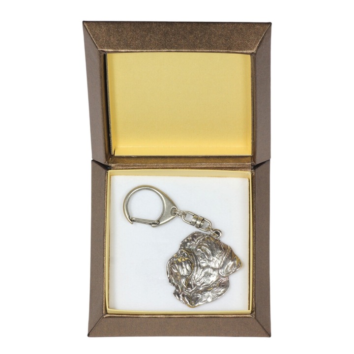 Art-Dog Dogue de Bordeaux II kulcstartó, ötvözet, ezüstözött