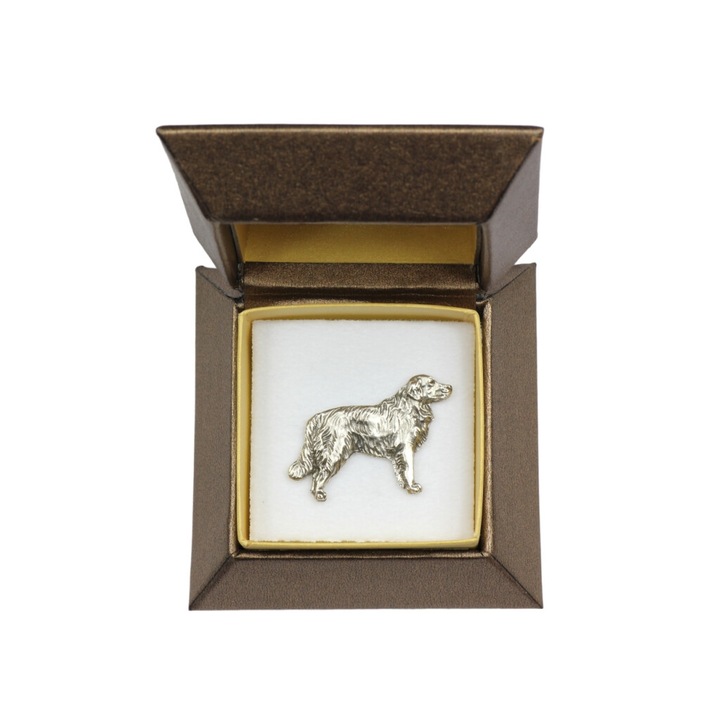 Brosa, Model Golden Retriever, Art-Dog, aliaj, argintiu