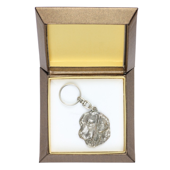 Art-Dog Golden Retriever kulcstartó, ötvözet, ezüstözött, díszdobozban