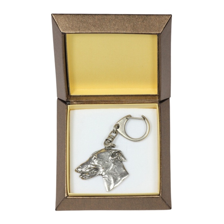 Art-Dog Agár kulcstartó, ötvözet, ezüstözött, táskadísz