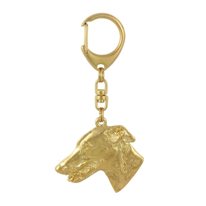 Greyhound - Aranyozott kulcstartó kutyával, táskadísz, luxus kiegészítő az Art-Dog márkától