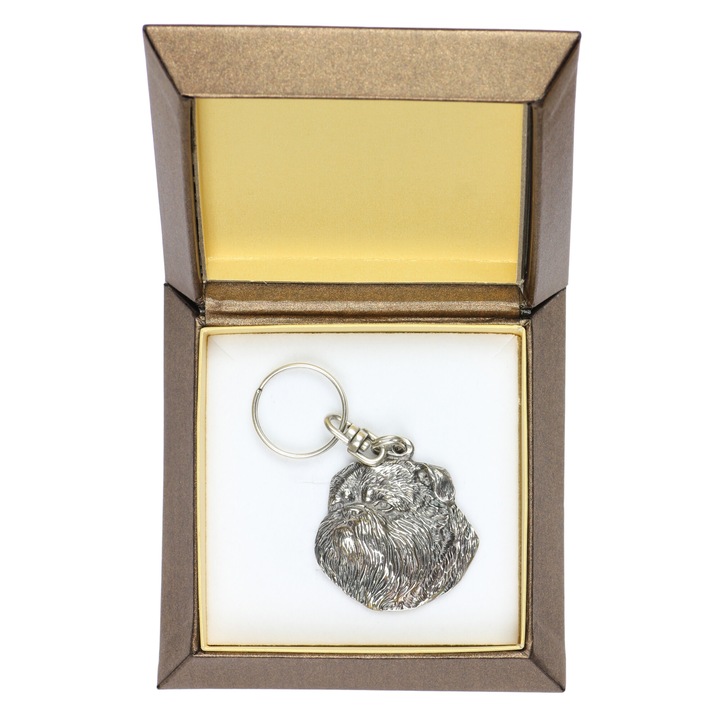 Griffon Bruxellois kulcstartó, Art-Dog, ötvözet, ezüst