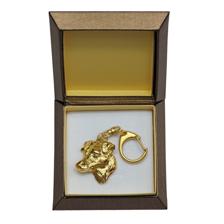 Kulcstartó Jack Russell Terrier Art-Dog, aranyozott, díszdobozban, táskához